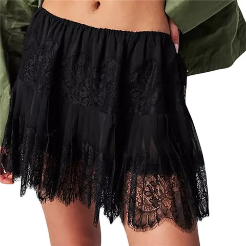  Black Lace Mini Skirt