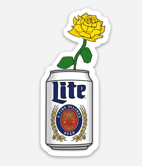 Beer Can Flower Sticker