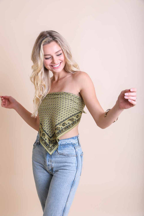  Olive Oversized Cotton Bandana Scarf