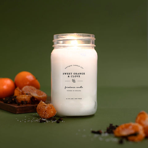 Sweet Orange & Clove Mason Jar Candle