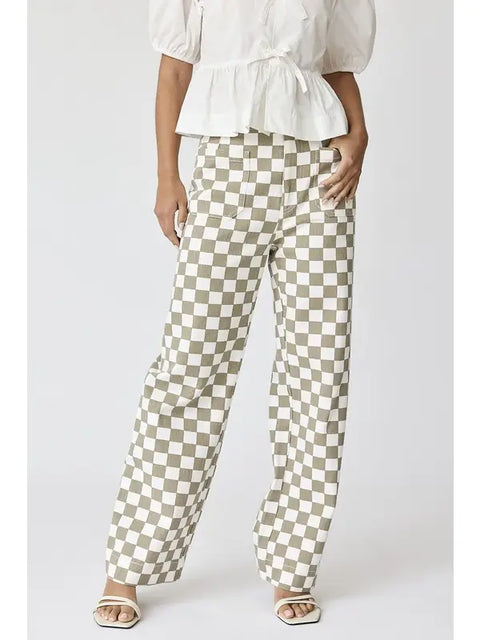  Checkered Bottoms with Elastic Band