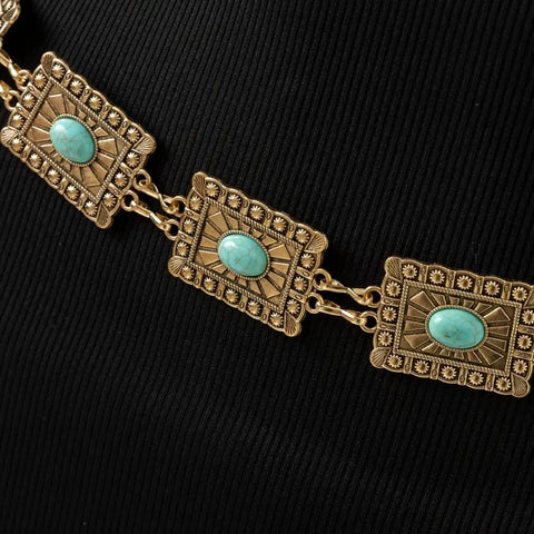 Western Concho Square Chain Belt