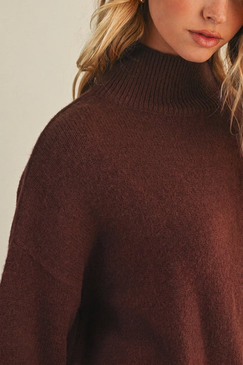  Brushed Funnel Sweater