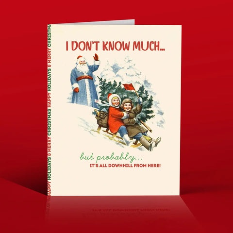 Downhill Christmas Holiday Card