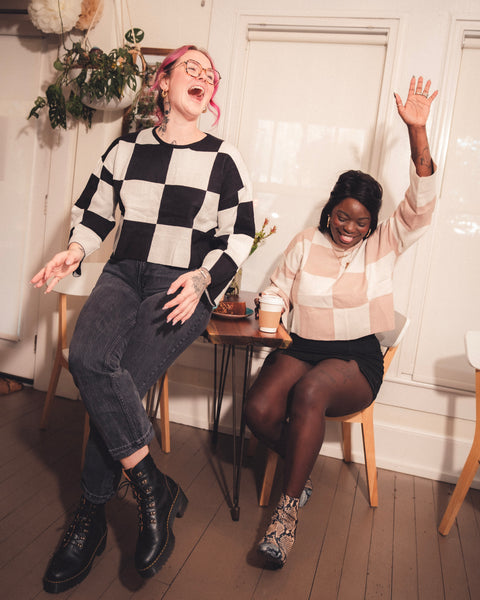 Sarah Round Checkered Top