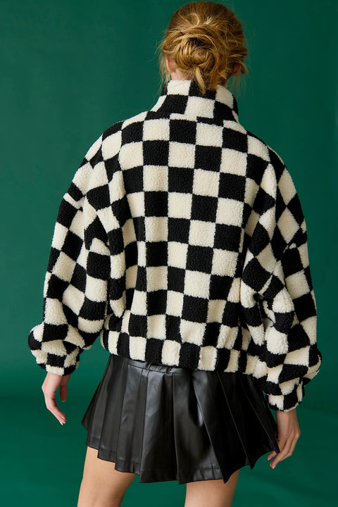  Alayna Black & White Check Jacket