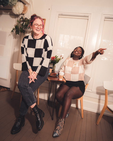  Sarah Round Checkered Top