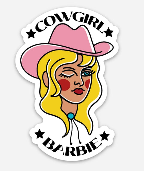 Cowgirl Barbie Sticker