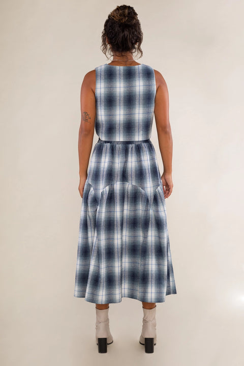  Wren Plaid Button Up Vest