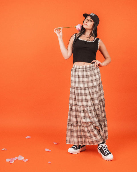  Plaid Maxi Skirt