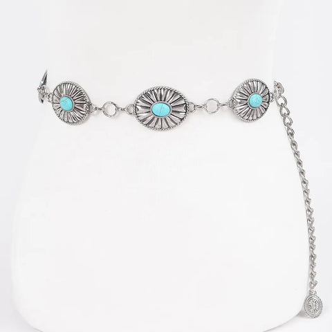  Western Silver Chain Belt