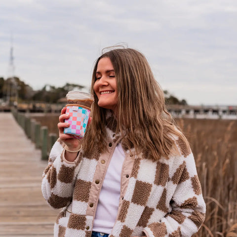  Colorful Checkered Drink Sleeve