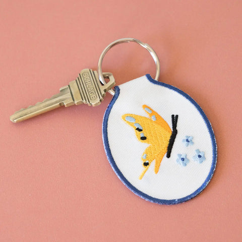 Butterfly Embroidered Keychain