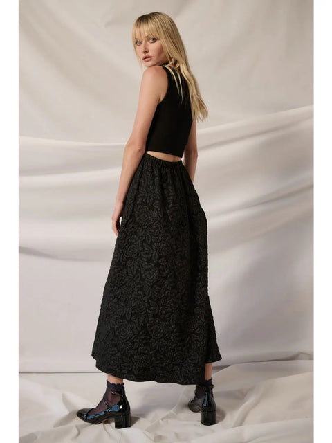 Textured Floral Jacquard Dress