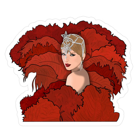 Taylor Red Feathers Sticker