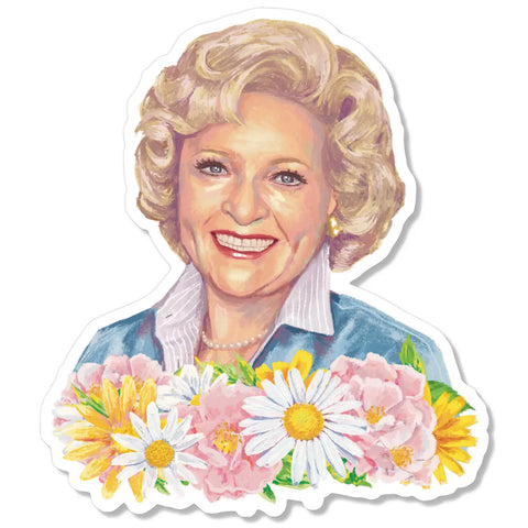 Betty White Flowers Sticker