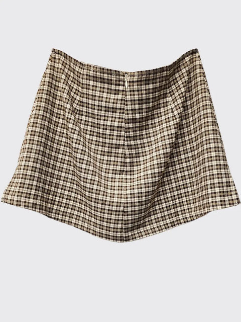  Neutrals Checkered Mini Skort