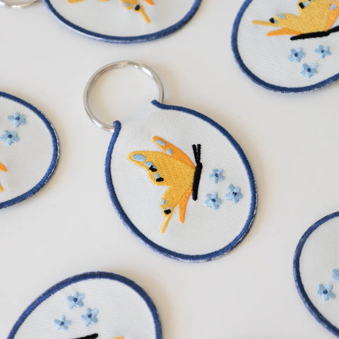 Butterfly Embroidered Keychain