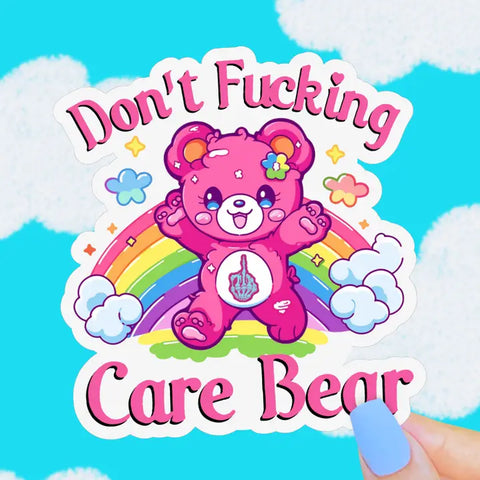  Don't Care Bear Glittery Sticker