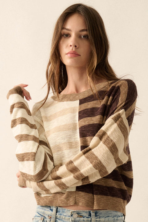  Contrast Stripes Sweater