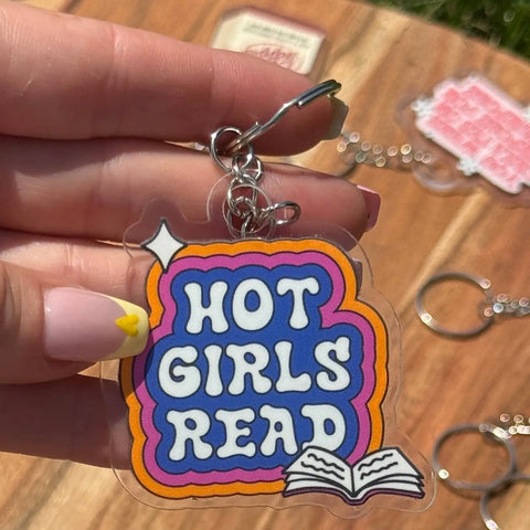  Hot Girls Read Keychain