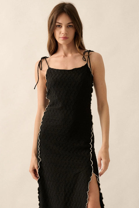 Geometric Knit Lettuce Dress