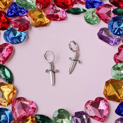 Silver Dagger Earrings