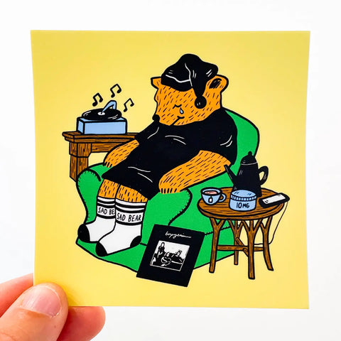 Sad Boygenius Sleepytime Bear Sticker