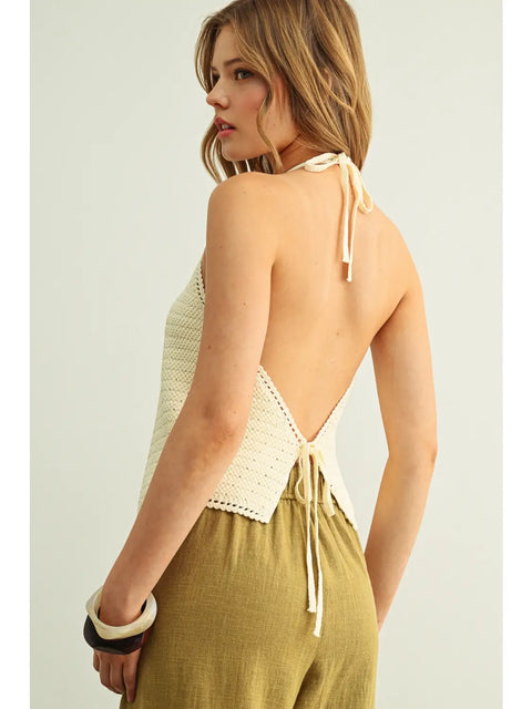  Crochet Knit Halter Top
