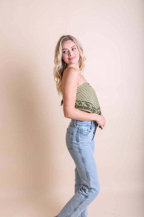  Olive Oversized Cotton Bandana Scarf