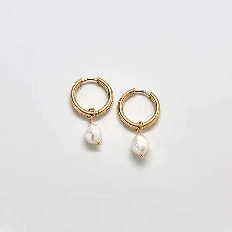 Single Freshwater Pearl Huggies