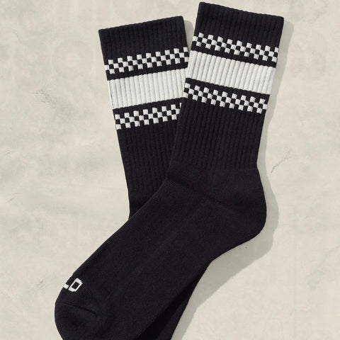  Checkerboard Striped Crew Sock