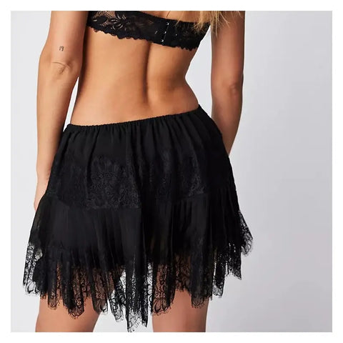  Black Lace Mini Skirt