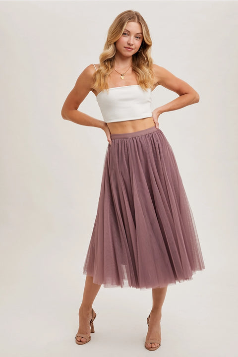  Tulle Midi Skirt