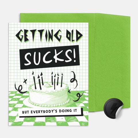 Getting Old Sucks Birthday Card, Funny Greeting Card