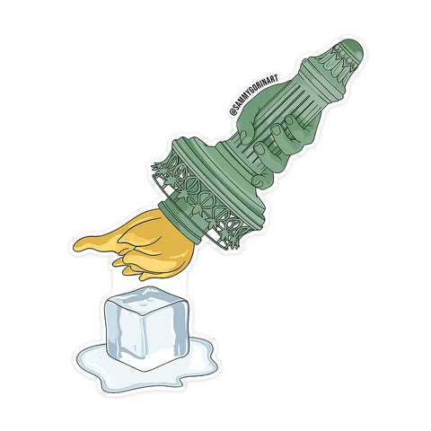 Liberty Torch Melting Ice Sticker