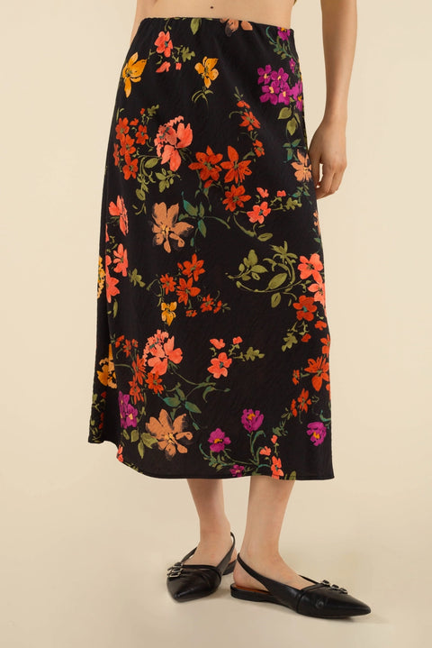Freesia Floral Midi Skirt