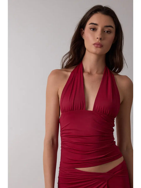  Halter Neck Button Top