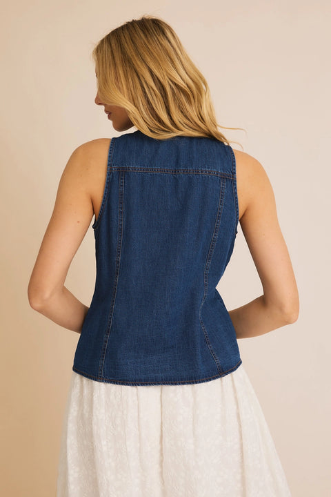  Button Down Denim Vest