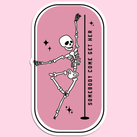 Skeleton Stripper Sticker