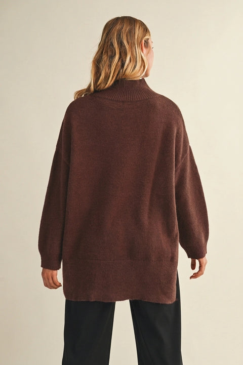  Brushed Funnel Sweater