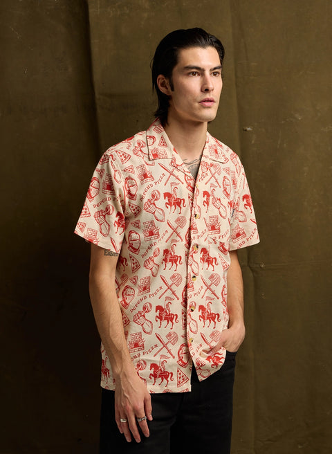  Defend Pizza Button Up