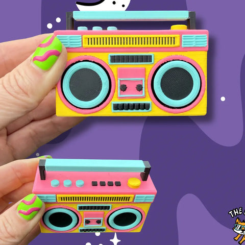  Boombox Fidget Clicker Keychain