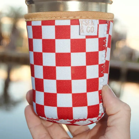 Red Checkered Drink Sleeve