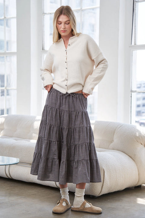  The Gingham Midi Skirt