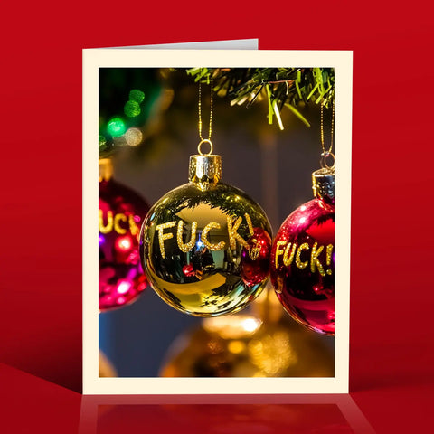 Fuck Ornaments Holiday Card