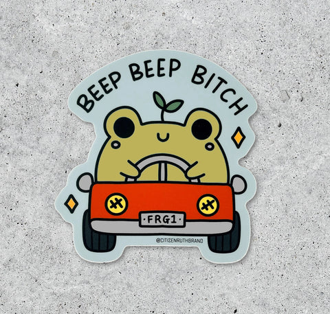 Beep Beep Bitch Frog Sticker