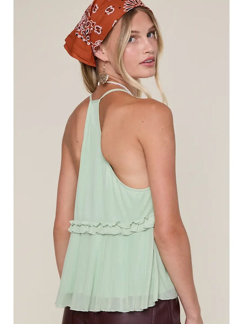  Double Ties Ruffle Top