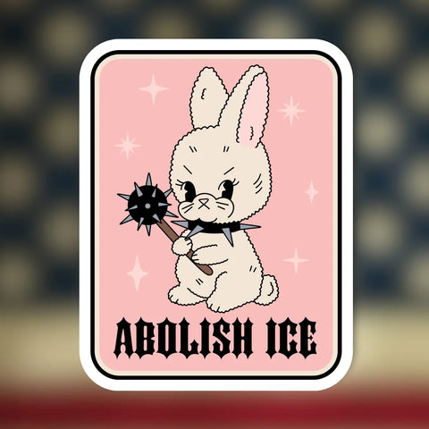 Bunny Rabbit Abolish Ice Sticker