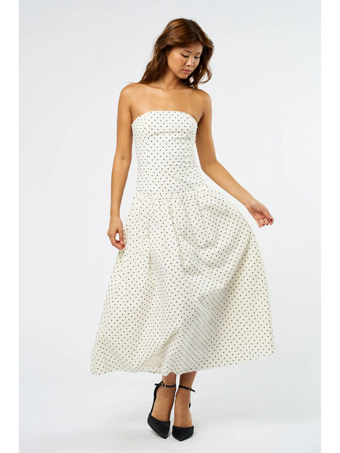  Polka Dot Tube Maxi Dress